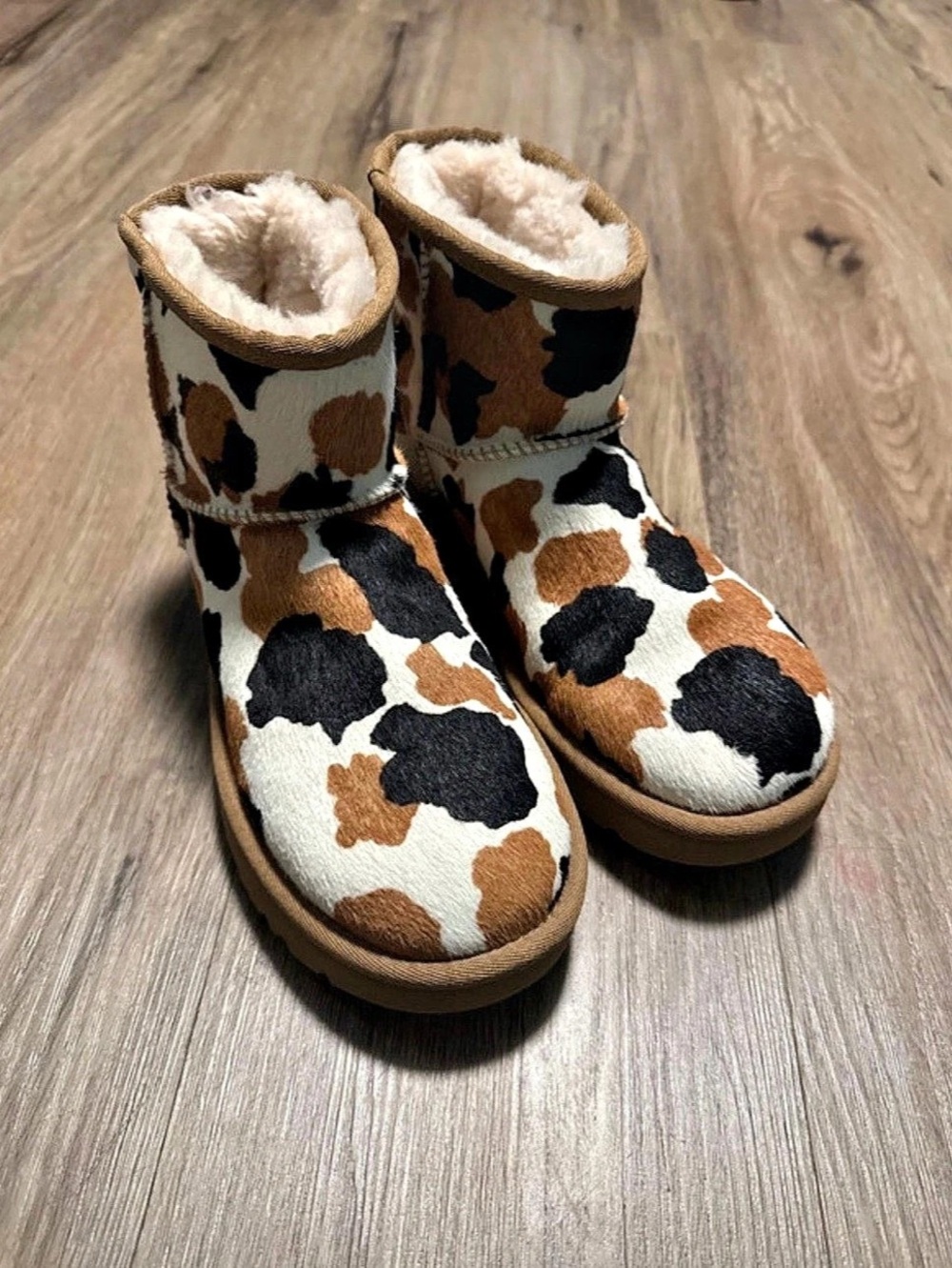 New UGG Classic Cow Print Boots